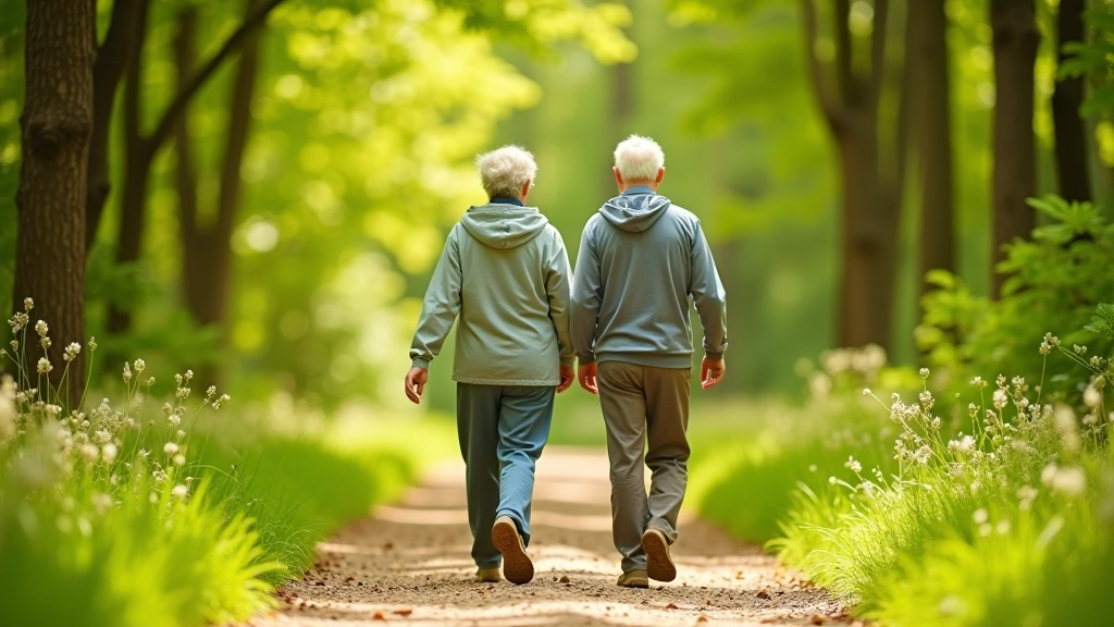 Seniori pastaigā dabā